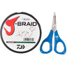 Шнур DAIWA J-Braid X8E-W/SC 0,16мм 150м dark green + ножницы 40002953
